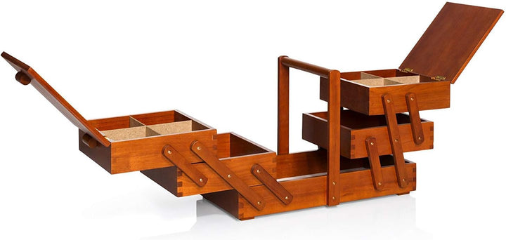 Prym 612551 Nähkasten/Nähkästchen aus dunklem Holz, L