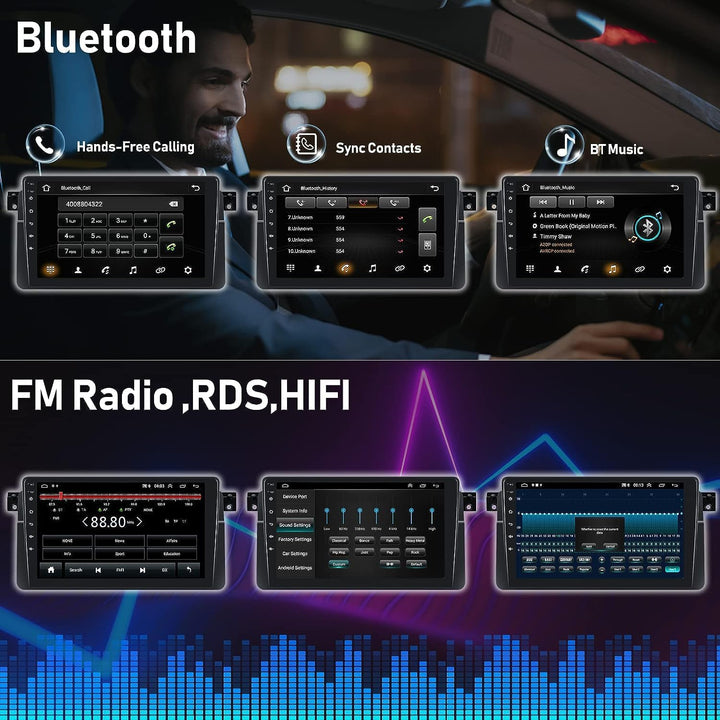 CAMECHO Android 12 Autoradio für BMW E46 Radio mit Navi Carplay Android Auto,9 Zoll Auto Radio Touch
