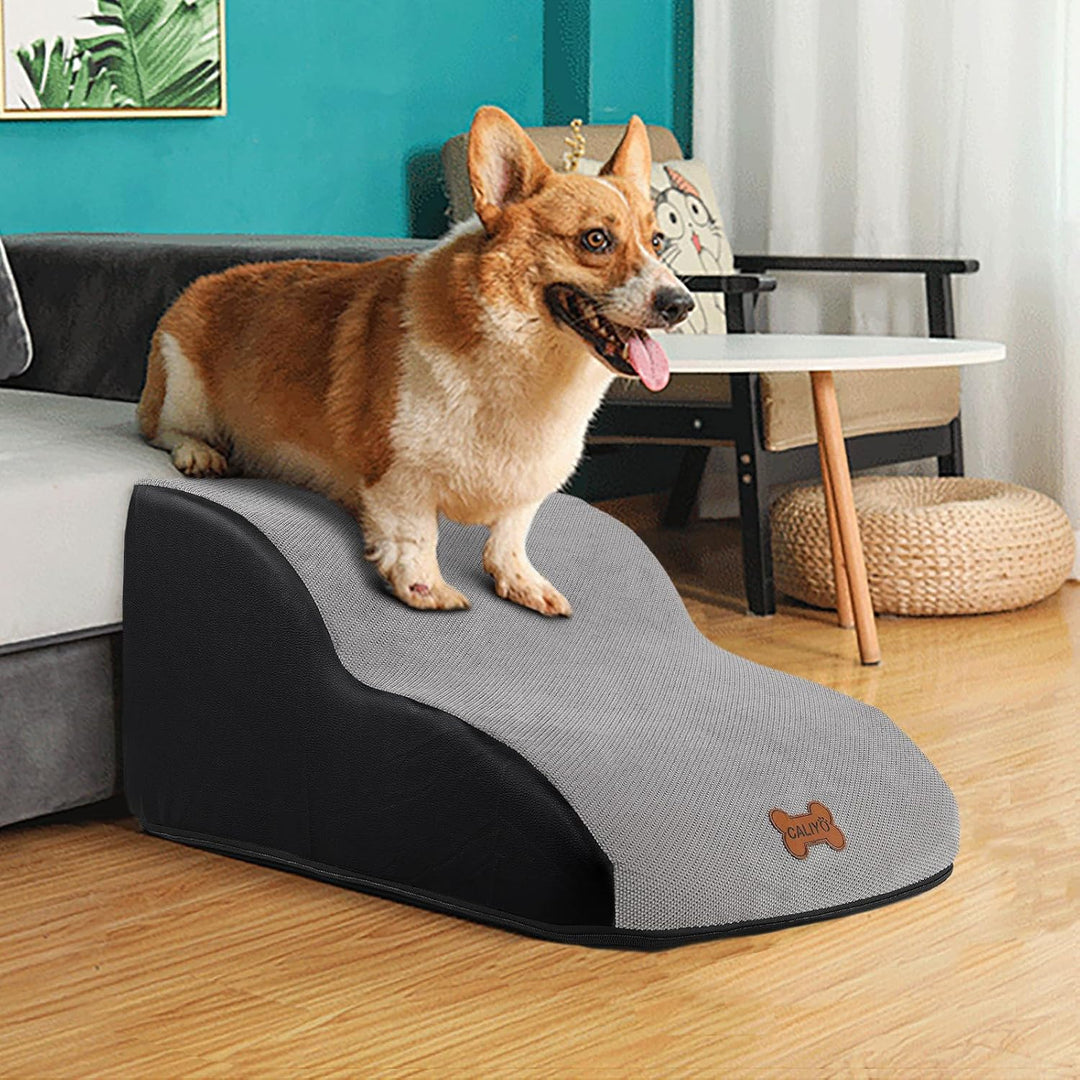 CALIYO Hundetreppe 2 Stufen, Hundetreppe für Kleine Hunde, Katzentreppe 26 cm hoch, Haustiertreppe m