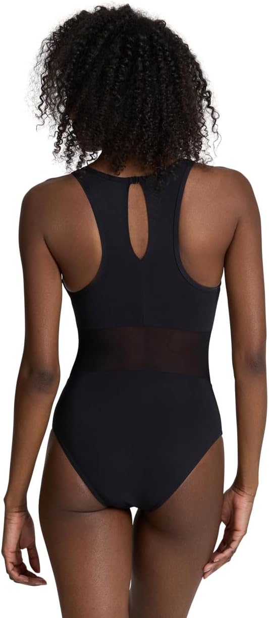 ARENA Damen Feel Women's Mesh Panels Vent Back Swimsuit Badeanzug 34 Schwarz, 36