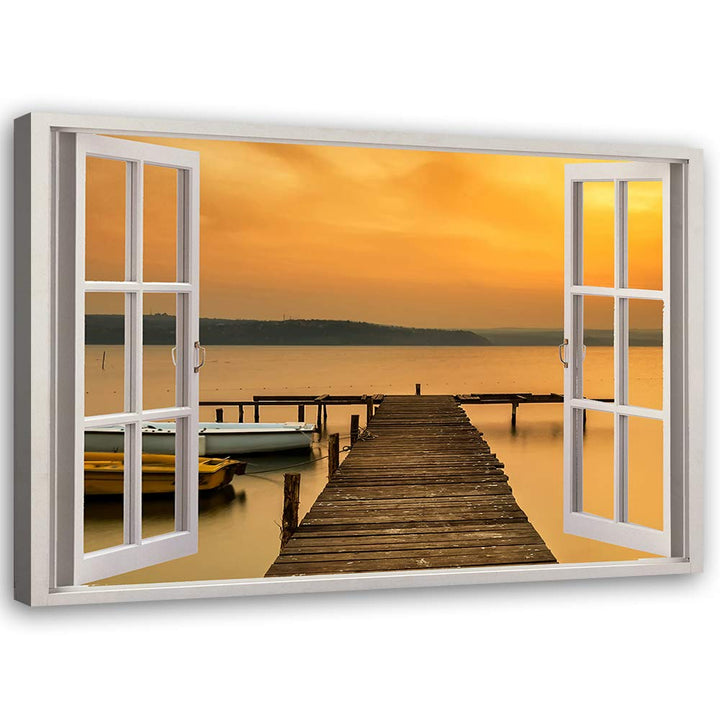 Feeby Leinwandbild 3D Illusion Bild Kunstdruck Landschaft Braun 30x20 cm 30L x 20B cm M_14916, 30L x