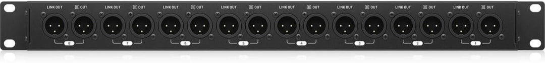 Behringer ULTRALINK uvmit Patch Bay Mikrofon Splitter Schwarz ULTRALINK MS8000, Schwarz ULTRALINK MS