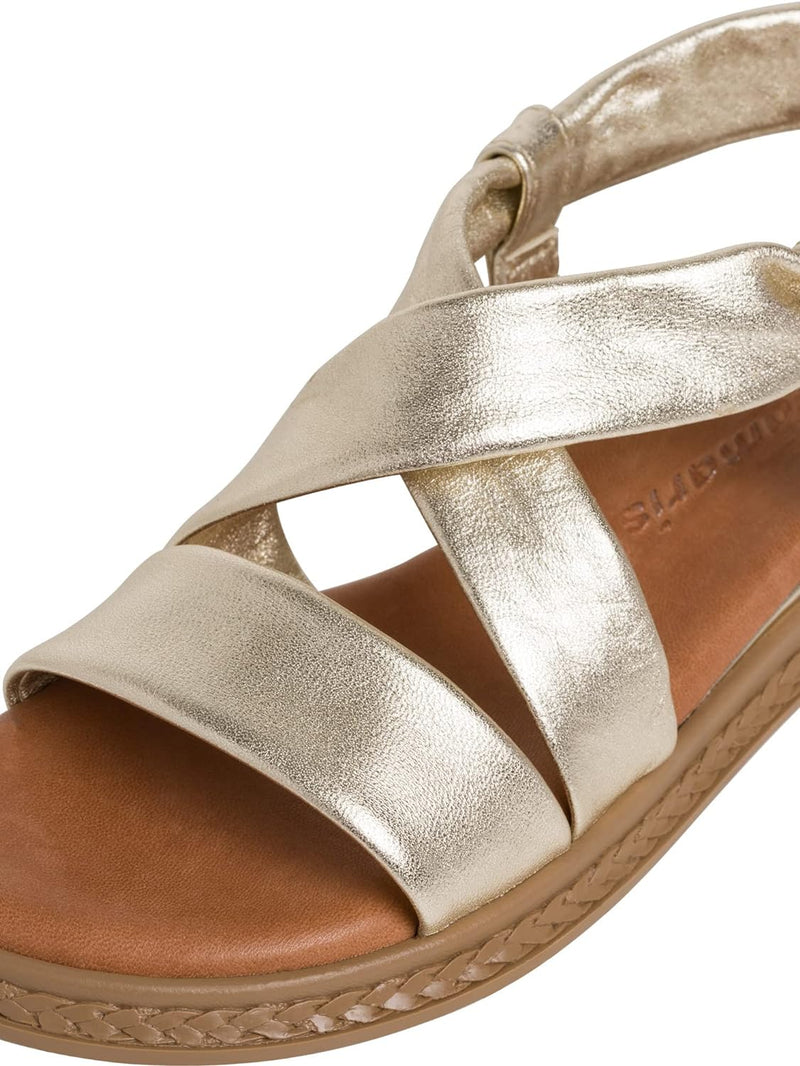 Tamaris Damen Sandaletten, Frauen Sandalen,TOUCHit-Fussbett 36 EU Gold Light Gold, 36 EU Gold Light