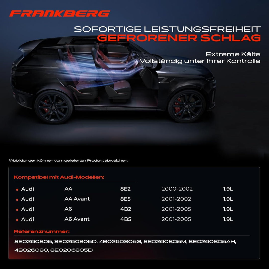 Frankberg Klimakompressor Klimaanlage Kompatibel mit A4 8E2 B6 1.9L 2000-2003 A4 Avant 1.9L 8E5 B6 2