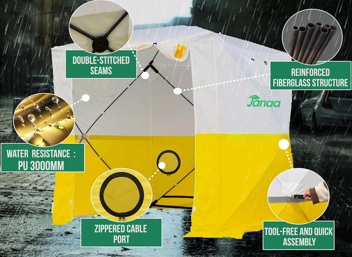 JAX3 Professionelles Arbeitszelt, Pop-Up, UV50+, 1,8 x 1,8 x 2,5 m, sofortiger schneller und einfach