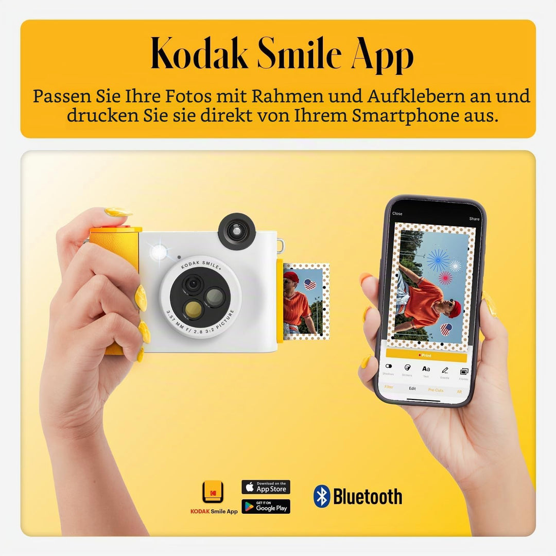Kodak Smile+ 2-in-1 Digitale Sofortbildkamera & kabelloser Bluetooth-Fotodrucker - 10MP, Spezialeffe