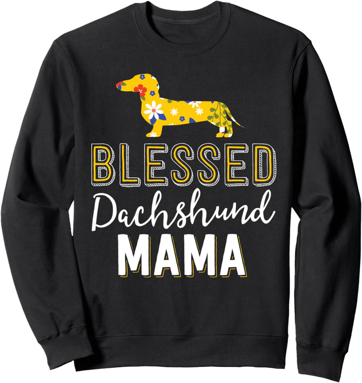Floral Dog Mom Shirts For Women Blessed Dachshund Mama Sweatshirt