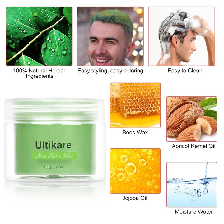 Temporäre Haarfarbe Creme, Ultikare Haarfarbe Wachs Temporäre Haarfarbe Set Instant DIY Cosplay für