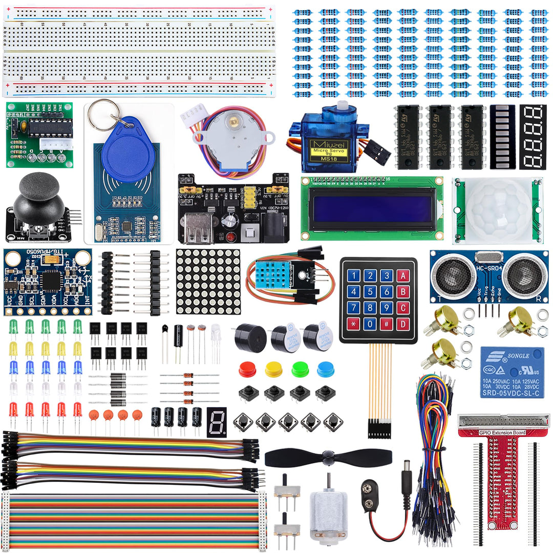 Miuzei Starter Kit für Arduino Projekte-Elektronik Bausatz mit Breadboard mit 58 Lektionen, 235 Komp
