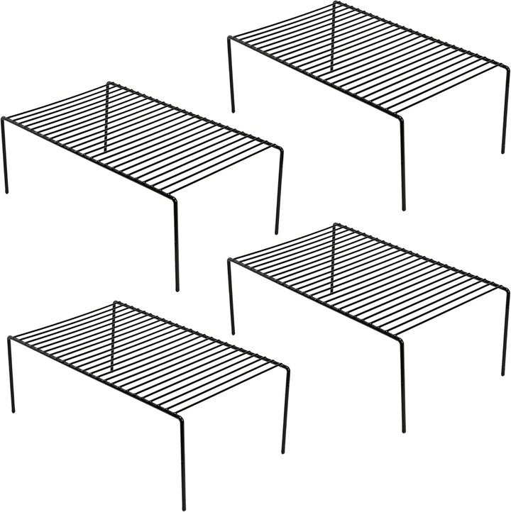IPEGTOP 4 Stück grosses (39,7 x 24,6 cm) Gefrierschrank-Aufbewahrungsregal, rostfreier Edelstahl-Küc