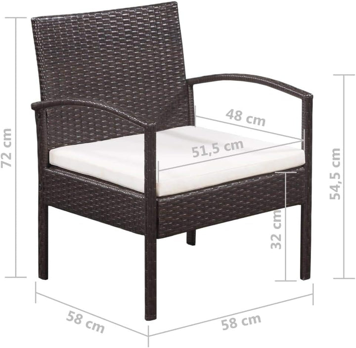 Goliraya 5-TLG. Garten-Lounge-Set mit Auflagen Sitzgruppe Gartengarnitur Gartenmöbel Outdoor Rattan