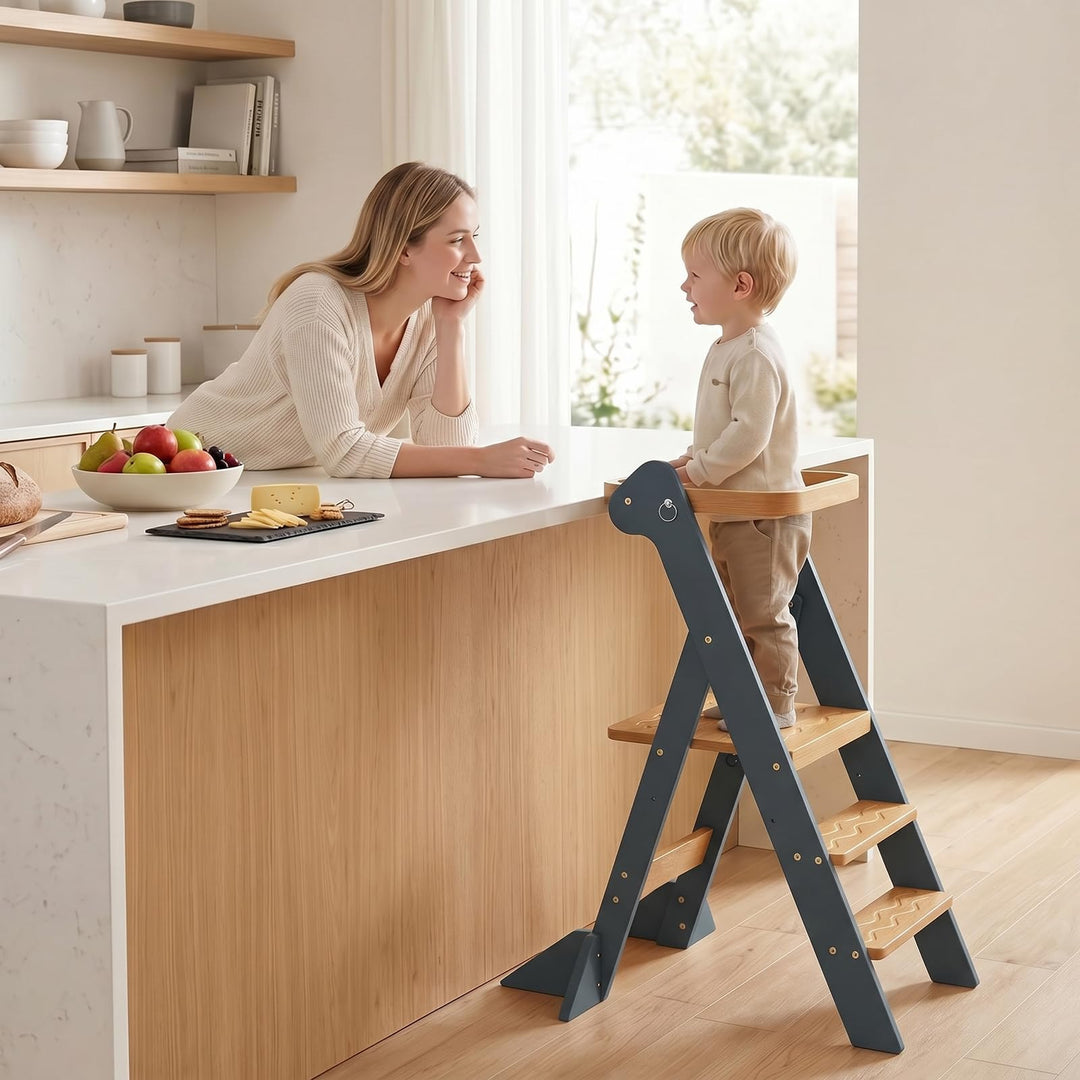 COSYLAND Lernturm ab 1 Jahr klappbar – iF Design Award Gewinner, höhenverstellbarer Lernturm mit Sic