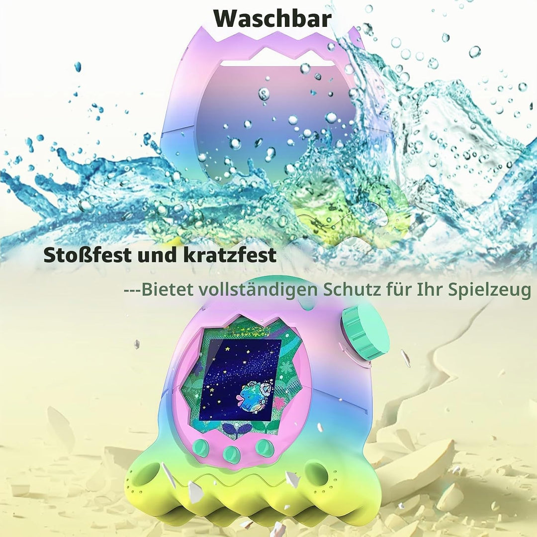 BCWGION Silikonhülle kompatibel mit Tamagotchi Paradise, mit TPU Softscreen Schutzfolie und Fingerba