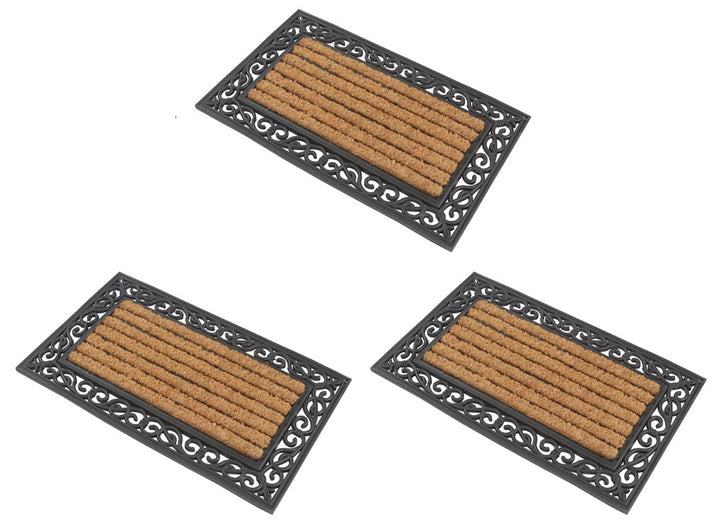 Kai Wiechmann Premium Fussmatte Gummi und Kokos eckig 3er Set 76 x 46 cm 3 Stück, 3 Stück