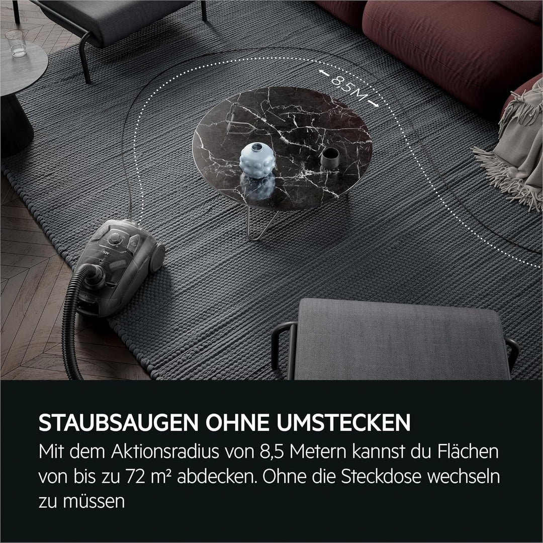 AEG CLEAN 5000 Staubsauger mit Beutel, hohe Saugleistung, aus Recyclingkunststoff, AllFloor Bodendüs