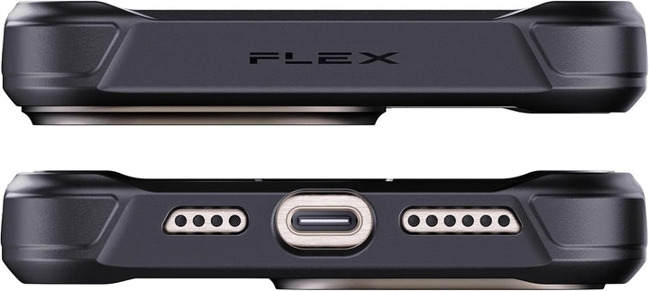 REBEL Schutzhülle für iPhone 15 Pro Max [Flex-Serie], freiliegende Seiten für Komfort, Aramidfaser,