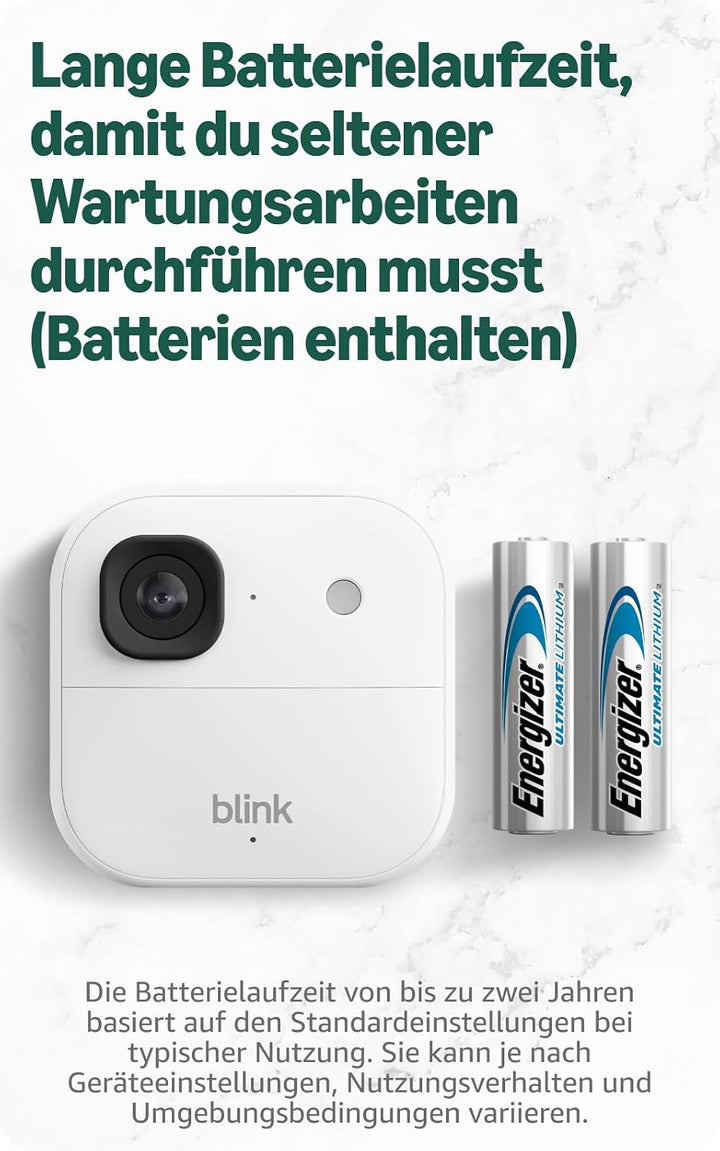 Blink Outdoor 2K+ Kameras mit Blink Videotürklingel 2K+ (neueste Generation), Weiss, inkl. Sync Modu