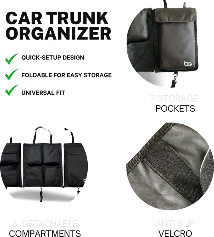 BUIGOODS Kofferraum Organizer - Car Trunk Organizer – Faltbare Auto-Aufbewahrungstasche - Kofferraum