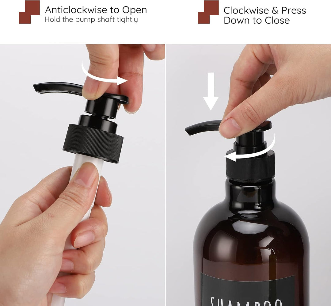 1000ml/33.8oz Shampoo-Flasche mit Pumpe, Segbeauty 3pcs Leere Shampoo- und Conditioner-Flasche, Sham