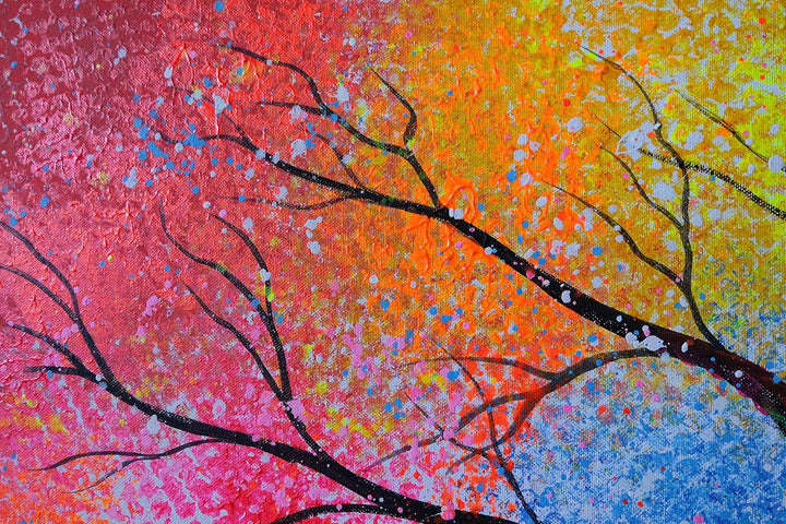 Monica Mirafiori I 100% HANDGEMALT I Gemälde MultiColor Tree 100x50cm | Gemälde Handgemalt | Acrylge