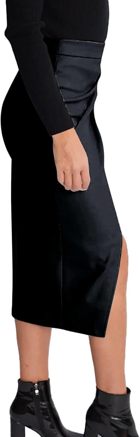 Damen Boho Rock Damen Lang Winter, Hohe Taille, Saum, Bleistift, Langer Rock, Lässiger, Geteilter Wi