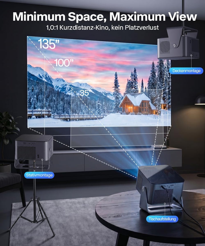 Magcubic Mini Beamer 4K,Native 1080P【Compatible with Netflix 】 600 ANSI | Mini Beamer Android 13 WiF