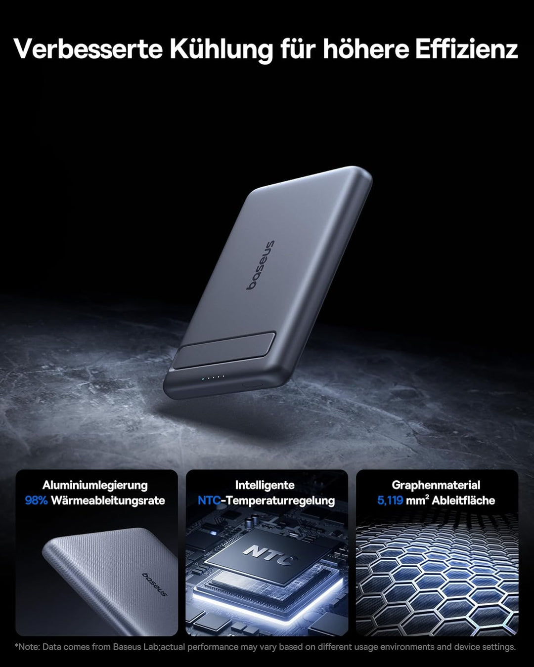 Baseus Mini MagSafe Powerbank 5000mAh Qi2-zertifiziertes mit Klappbarer Ständer, PD 20W Magnetische