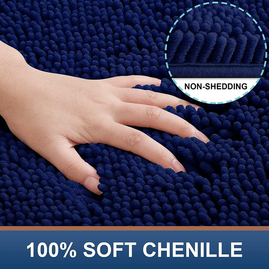Homaxy rutschfeste Badematte Mikrofaser Chenille Badezimmer Badteppich Saugfähige Hochflor Badvorleg