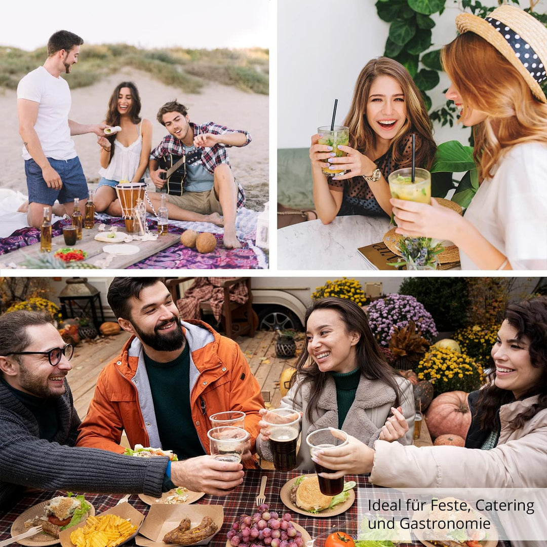 Silverkitchen 32 Trinkbecher 500ml - bruchsichere Mehrwegbecher wiederverwendbare Becher transparent