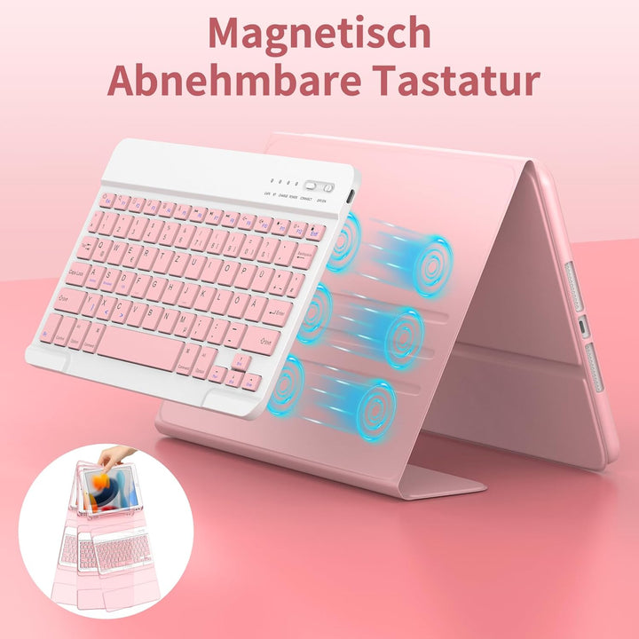 TQQ Tastatur Hülle für iPad 10.2 Zoll (9/8/7 Generation), für iPad Air 3rd und iPad Pro 10.5, Wieder