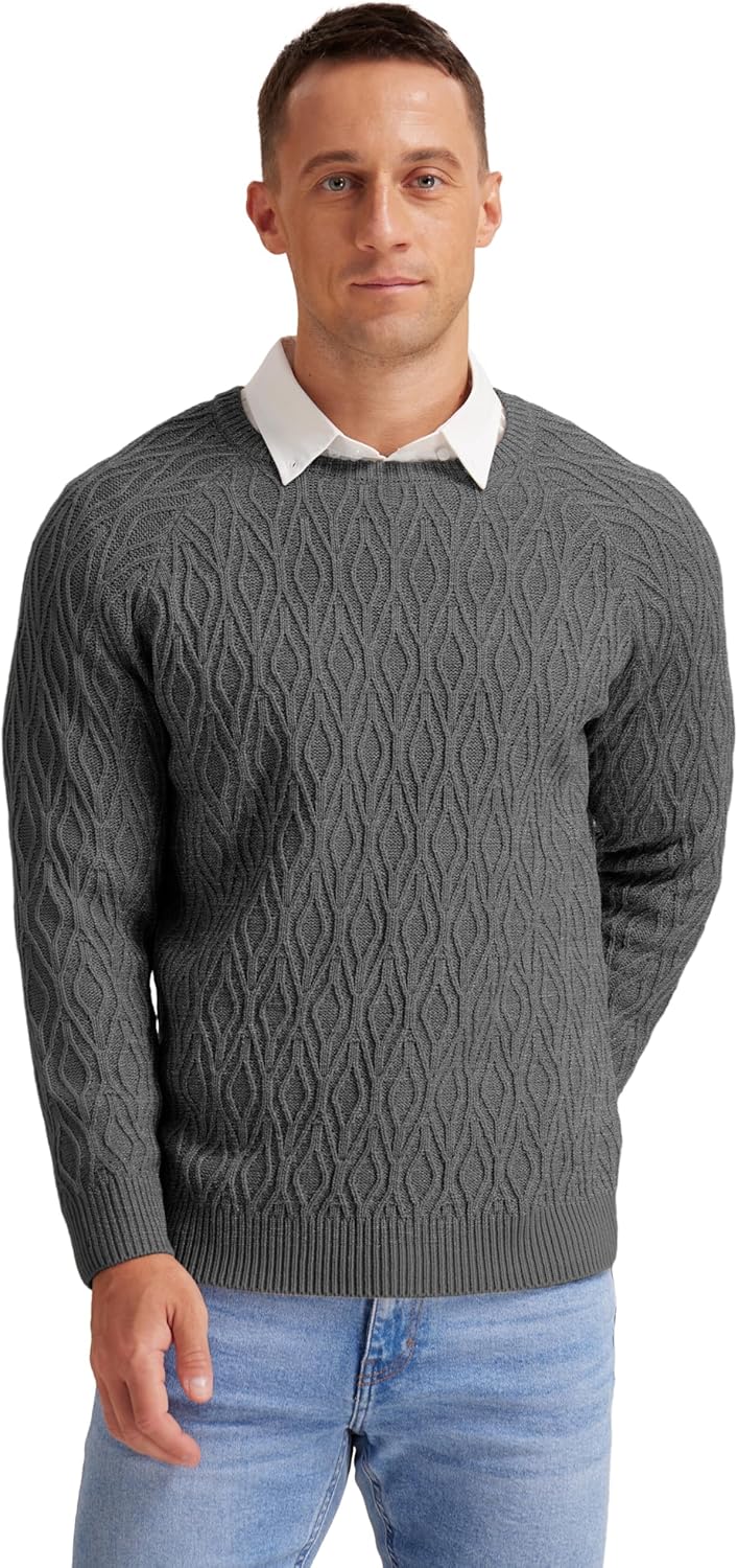 Sailwind Herren Strickpullover Zopfstrick Rundhalsausschnitt Warm Langarmpullover Herren Tops Winter