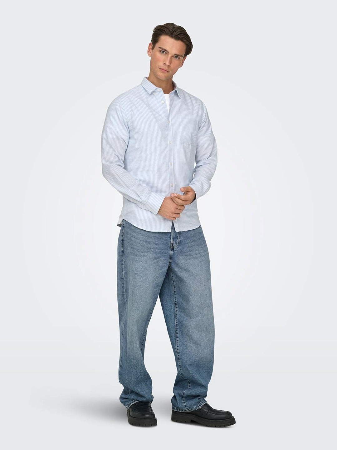Only & Sons Male Oxford Hemd ONSALVARO Oxford Hemd S Bright White, S Bright White