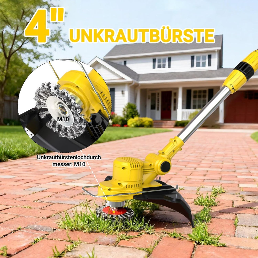 Akku Rasentrimmer für Makita Akkus, Rasentrimmer mit Akku 21V, Rasentrimmer mit Unkrautbürste, Freis