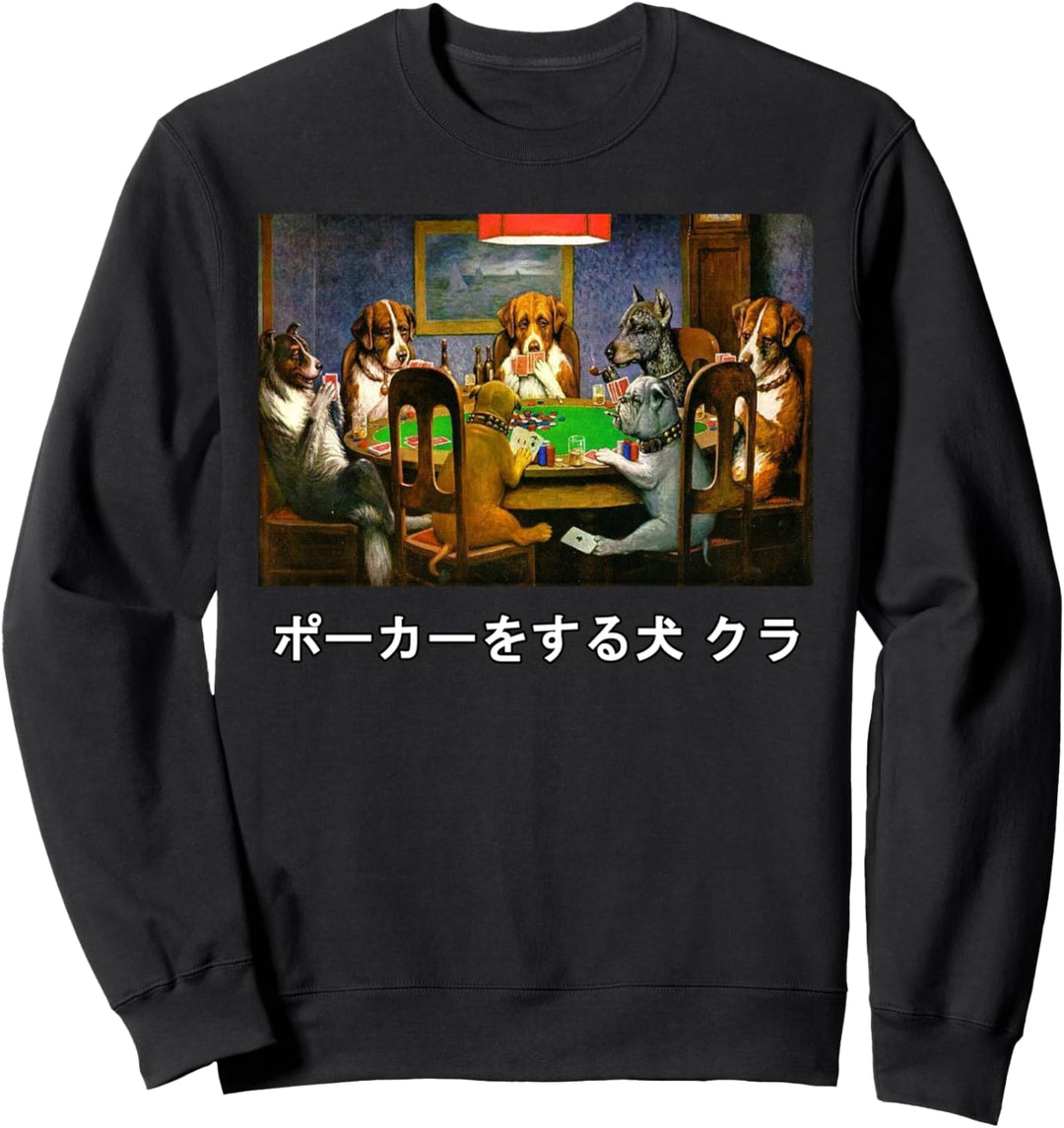 Pokerkarten mit Hundemotiv, klassische Kunst Sweatshirt