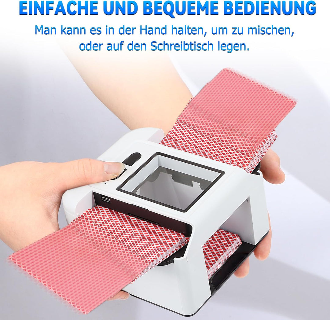 Automatischer Kartenmischer, Kartenmischmaschine Elektrische, 2000 mAh, Mischmaschine Karten für UNO