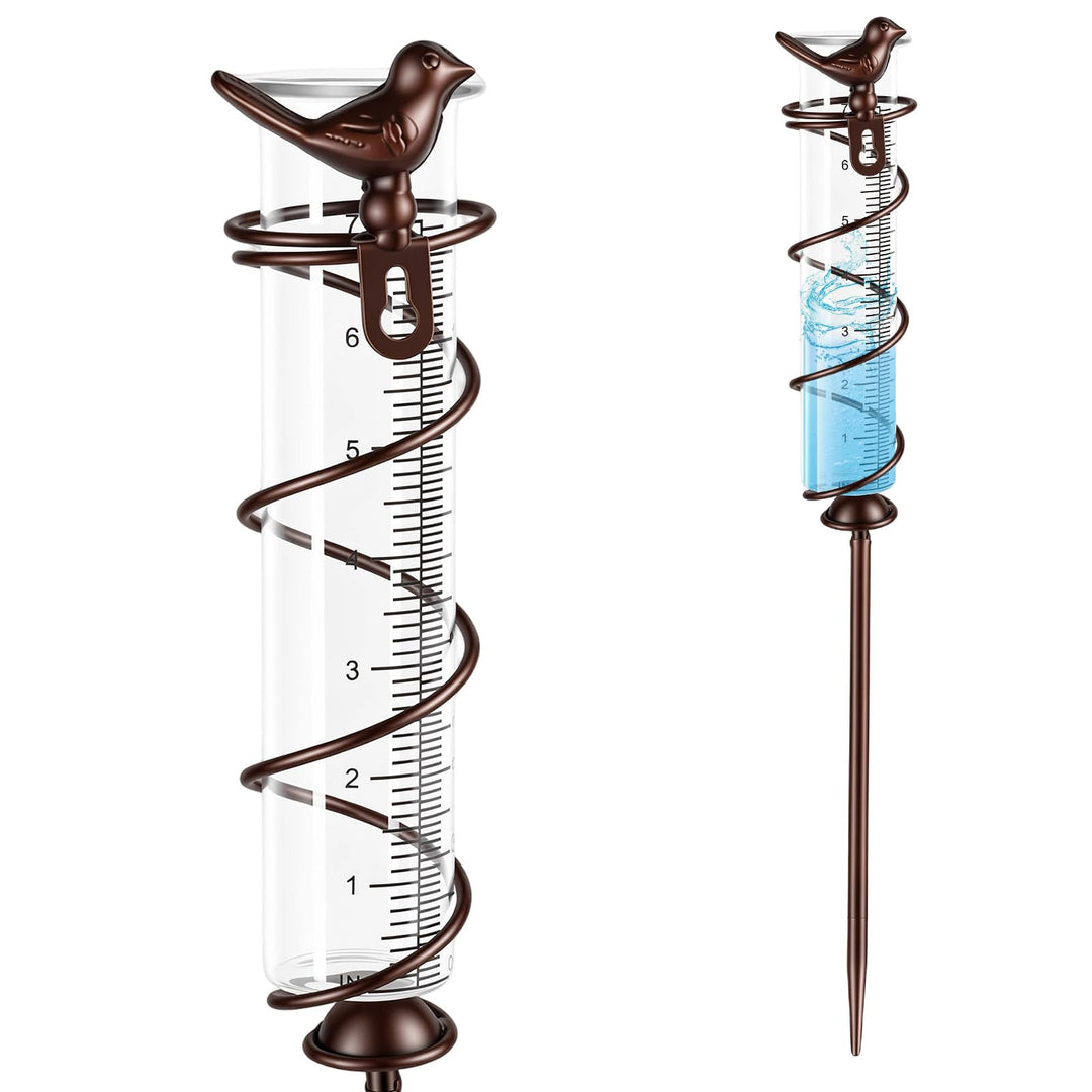 Regenmesser, Regenmesser Frostsicher, Niederschlagsmesser mit Erdspiess Metall, Outdoor Regenmesser