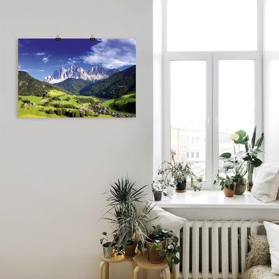 ARTland Poster Kunstdruck Wandposter Bild ohne Rahmen 120x80 cm Querformat Alpenbilder Landschaft Be