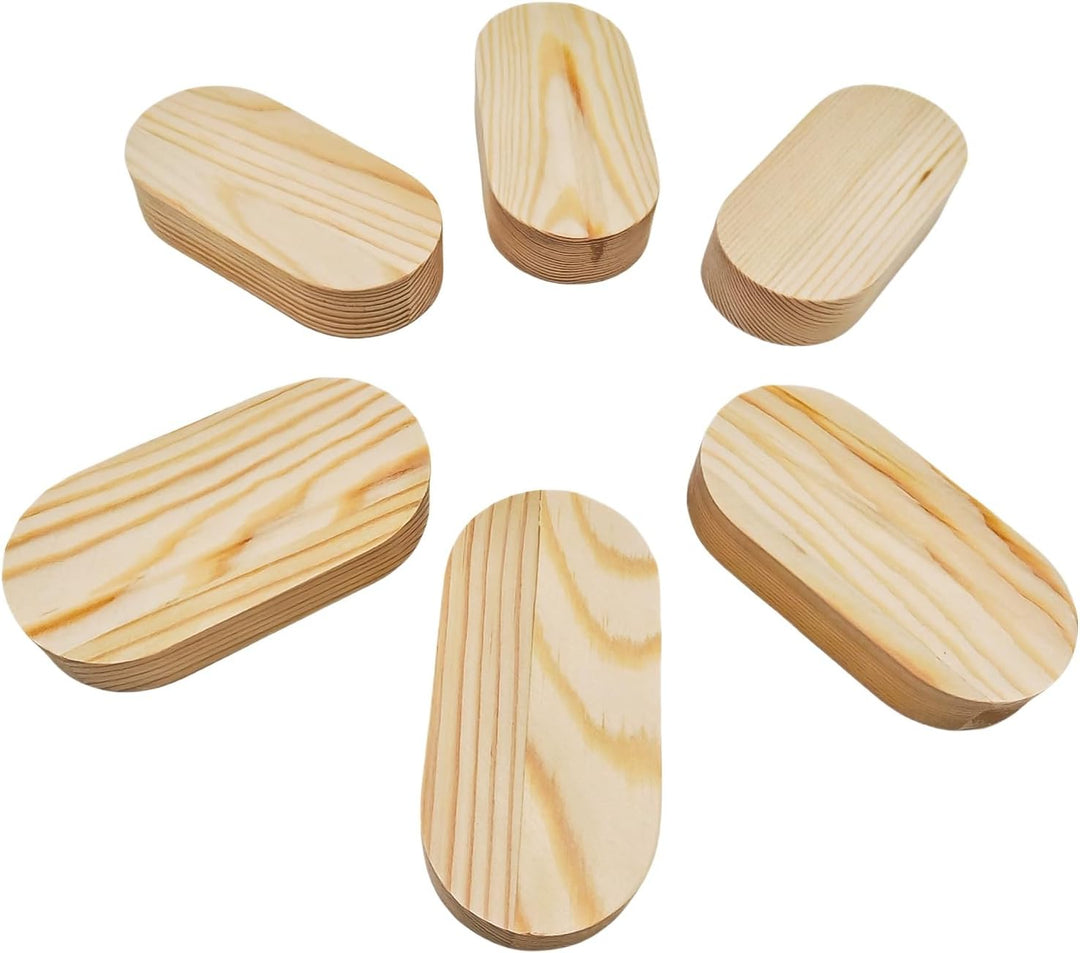 Unlackierte Holzblöcke Ovale Holzplatten für Bastelarbeiten, Leere Schnitzholzblöcke zum Gravieren,