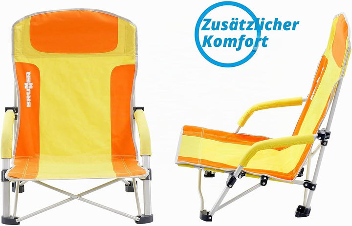 BRUNNER Bula Strandstuhl, Ergonomisch, Legierter Stahl, Orange/Gelb, Orange/Gelb