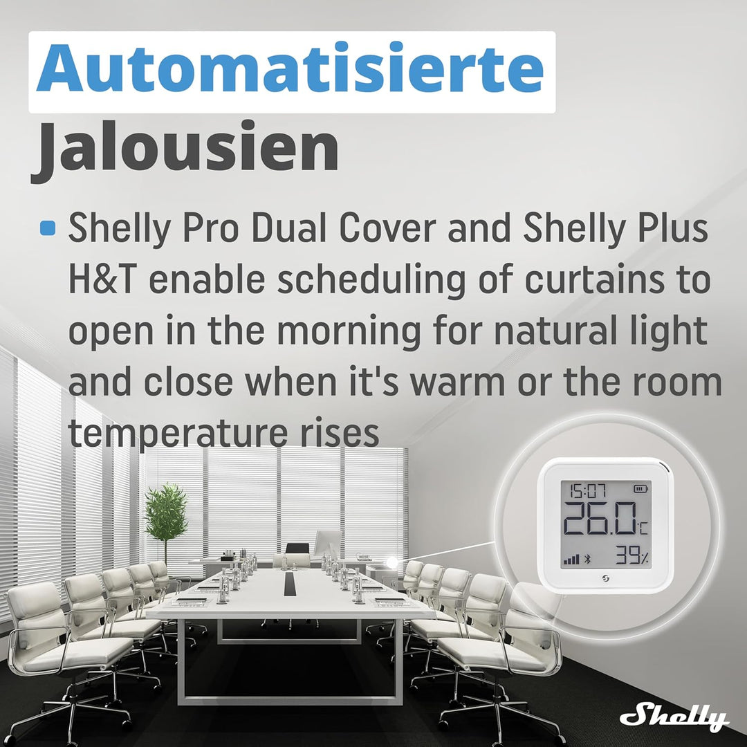 Shelly Pro Dual Cover/Shutter PM | LAN-, Wi-Fi- und Bluetooth-Verbindung, Professioneller DIN-Schien