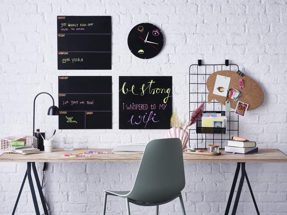 edding 4085 Kreidemarker - neon-gelb - 10 Kreidestifte - Rundspitze 1-2 mm - dünner Kreidestift für