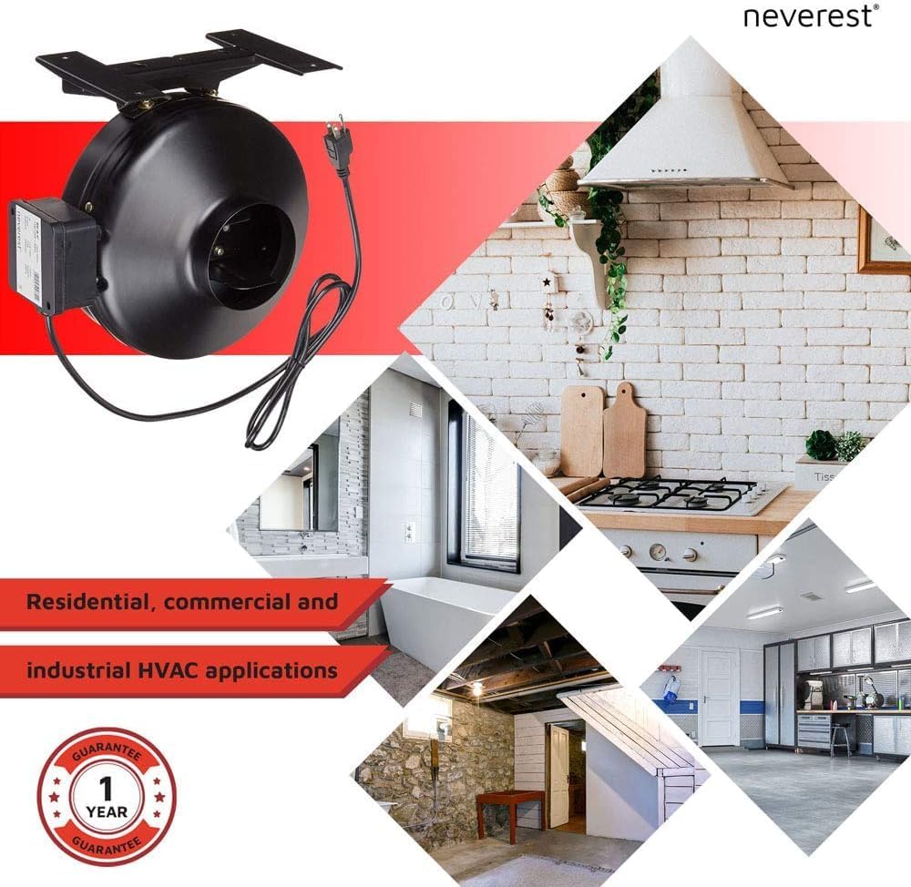 neverest RV-B Rohrventilator 125mm Profi Ventilator Robust Leistungsstark Radiallüfter 230V/220V mit