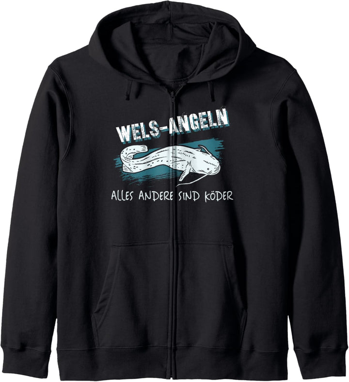 Wels angeln lustiger Spruch Köder für Angler Kapuzenjacke