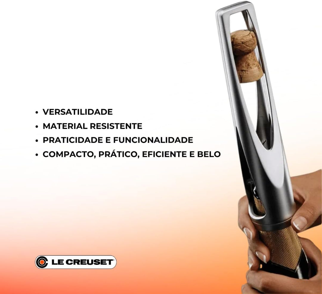 Le Creuset, Sekt-Öffner, Entkorken von Schaumweinflaschen, Black Metal, Zamak, SW-105S, 591390160006