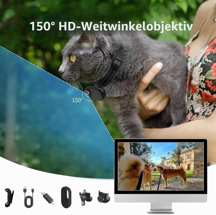 OBEST Mini Action Cam 360 Action Kamera Bodycam mit 0.96" Bildschirm, 1080P Magnetische Körperkamera