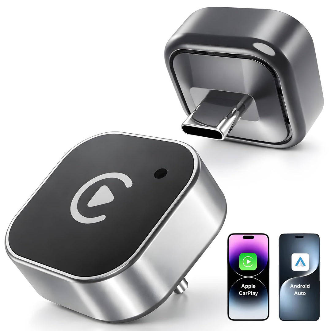 2026 Upgraded 2-in-1 Wireless CarPlay &amp; Android Auto Adapter, Type-C | Wired to Wireless Dongle | Pl
