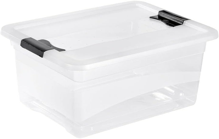 keeeper Aufbewahrungsbox mit Deckel und Schiebeverschluss, 39,5 x 29,5 x 17,5 cm, 12 l, Cornelia, Tr