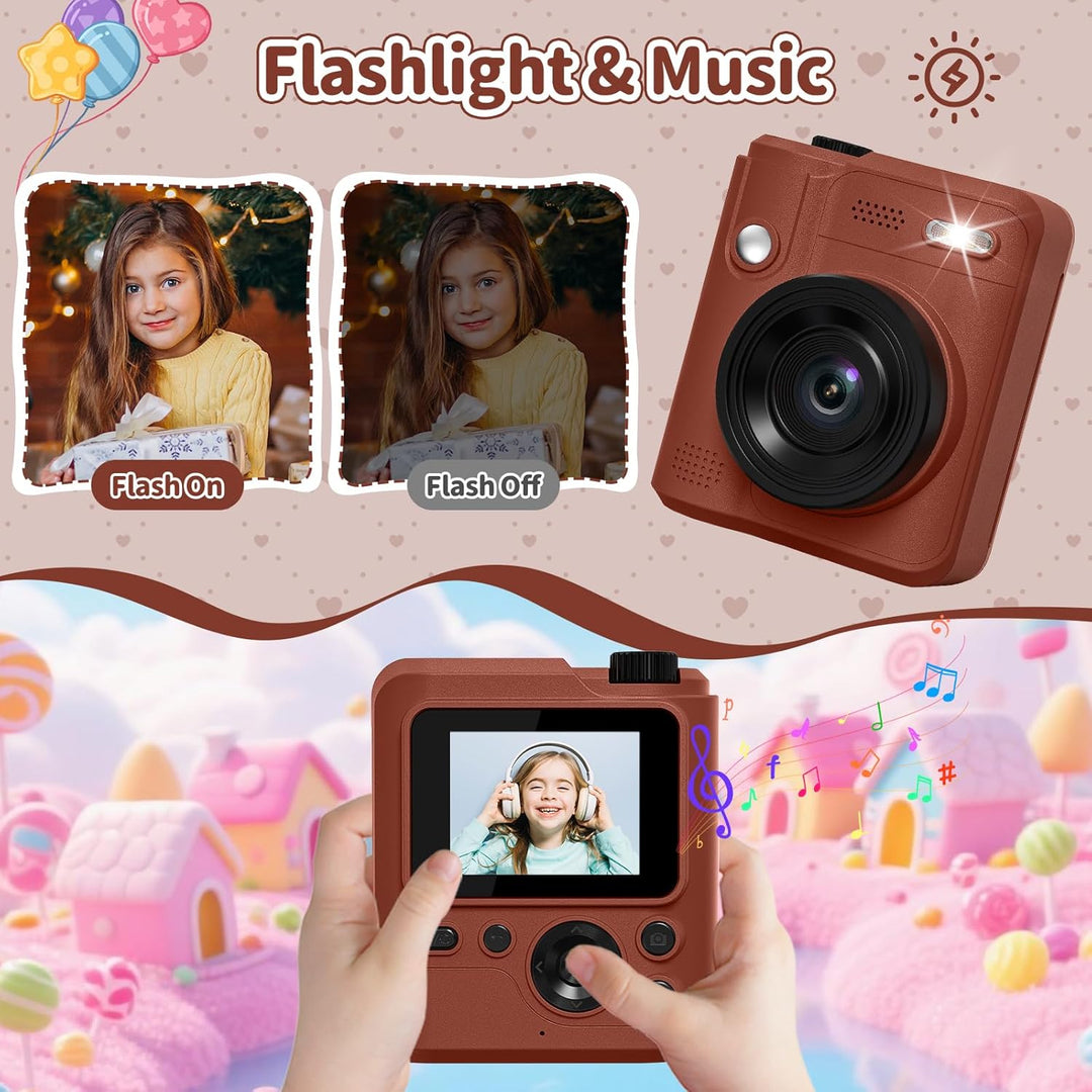 Gofunly Sofortbildkamera Kinder, 1080P HD Kinderkamera Sofortbildkamera mit 32GB Karte & DruckerPapi