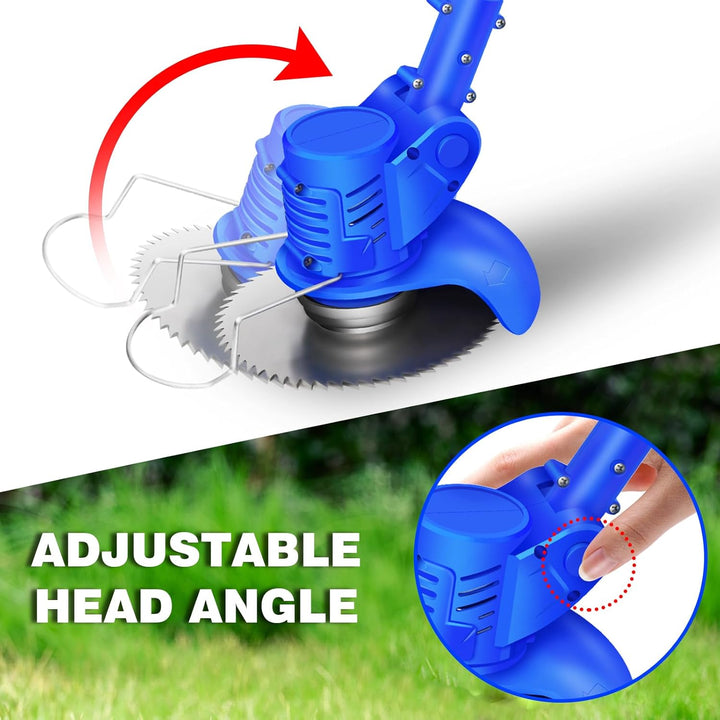 21V Akku-Rasentrimmer, Elektro Rasentrimmer Gardena mit 2 x 1.5Ah Li-Ion Akku und Ladegerät, Sicherh