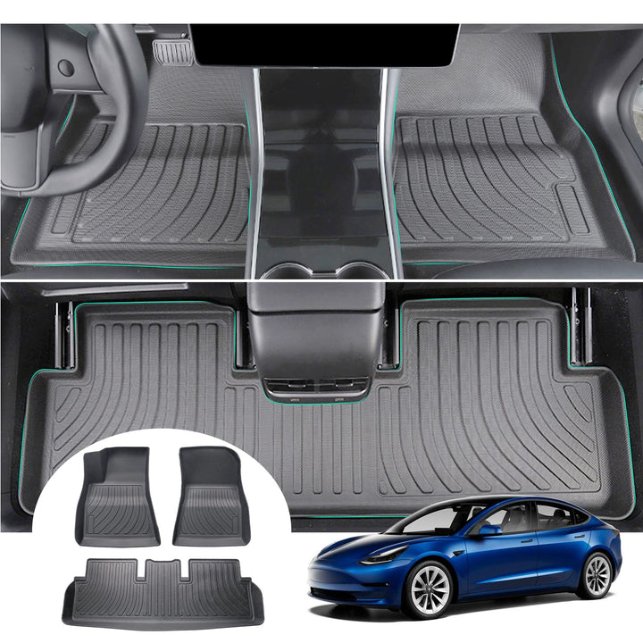 GAFAT Tesla Model 3 Fussmatten 2017-2024 2025, Neu Tesla Model 3 Highland 2024 Fussmatten TPE Allwet
